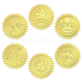 Wholesale CRASPIRE 100pcs Gold Foil Stickers Embossed Certificate Seals  Self-adhesive Stickers Medal Decoration Stickers Certification Graduation  Corporate Notary Seals Envelope (Star) 