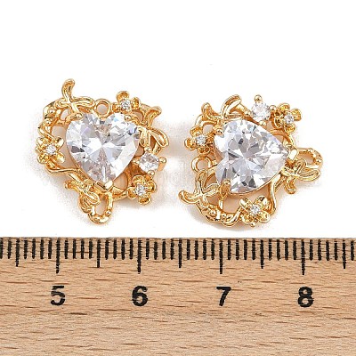 Латунные микропаве прозрачные подвески с фианитом KK-C115-22G-1