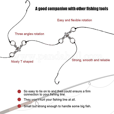 Fishing Swivels 3 Way Crossline Barrel Fishing Rolling Swivel For Fishing  Tackle Tools(10pcs,silver)