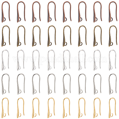 60 шт. 5 цвета латунные крючки для серег для дизайна серег KK-SP0002-50-1