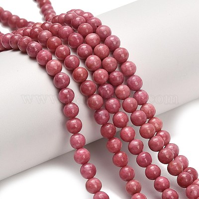 Природные родонит бисер нитей&nbsp;G-F820-K05-6mm-1