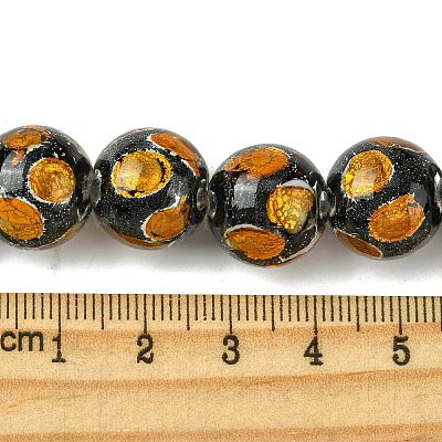 Серебряные песочные бусины лэмпворк ручной работы LAMP-A003-01G-1