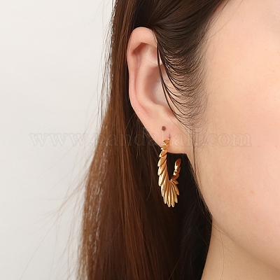 Серьги-гвоздики в форме крыльев из нержавеющей стали 304 EJEW-G368-01G-1