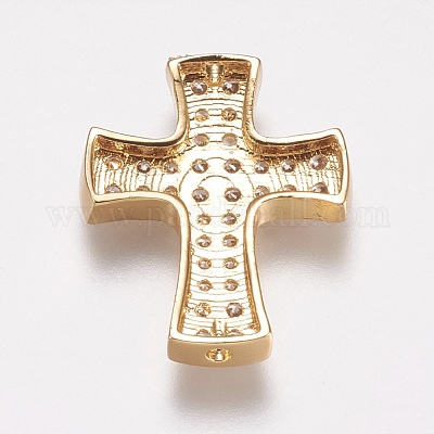 Латунные микро проложить кубического циркония бусы ZIRC-E143-28G-1