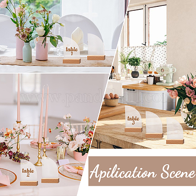 Набор прозрачных акриловых карточек и держателей для карточек из дерева ODIS-WH0038-62-1