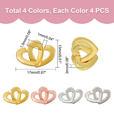 Wholesale SUPERFINDINGS 16 Sets 4 Styles Brass Toggle Clasps T-Bar Closure  Metal Bracelet Clasps Ring Heart Clasps for Necklace Jewelry Making 
