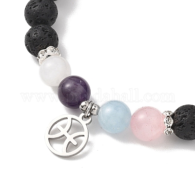 12 шт. 12 браслета с подвесками в виде созвездий из нержавеющей стали 304 BJEW-JB12703-1