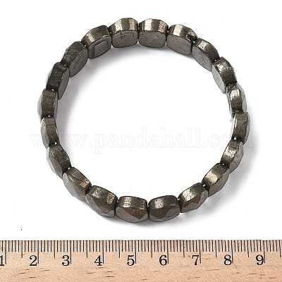 Браслеты из натуральных бусин пирита для женщин и мужчин BJEW-I323-01-1