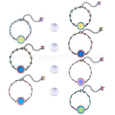 Набор для изготовления браслета с пустым куполом цвета радуги своими руками DIY-SZ0009-08-1