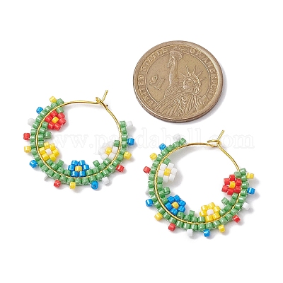 Латунные серьги обруча EJEW-MZ00197-1