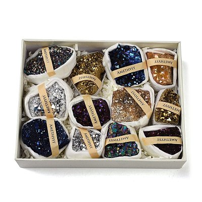 Гальваника природный кварцевая жеода рог изобилия образец минерала DJEW-M014-02G-1