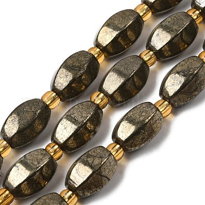 Природного пирита бисер нитей&nbsp;G-Z131-E01-01-1