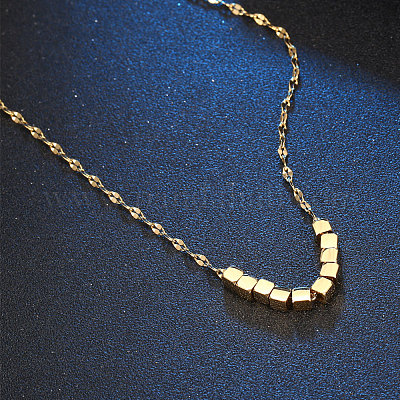 Collier Pendentif Carré En Acier Inoxydable - Chaîne Et Pendentif Acier - Neuf Avec étiquettes