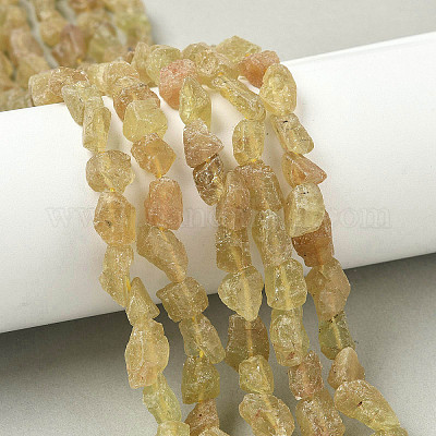 Необработанные грубые натуральные желтые апатитовые бусины нити G-M453-C10-1
