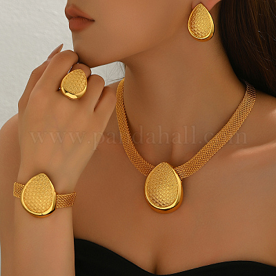 Комплекты из сплава каплевидных браслетов JF6681-1