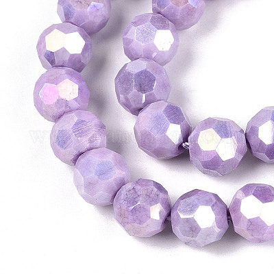 Антикоррозийные гальванические стеклянные бусины EGLA-T021-8mm-15-08-1