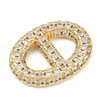 Подвески-соединители из латуни с микро-паве и прозрачными фианитами KK-K413-04A-G-1