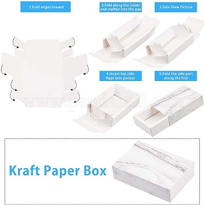 Бумажные ящики с мраморным узором CON-WH0071-06C-1