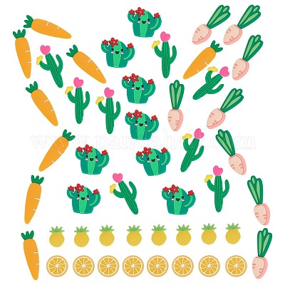 48 шт. 6 стиля ПВХ пластиковые кабошоны PVC-SC0001-01-1