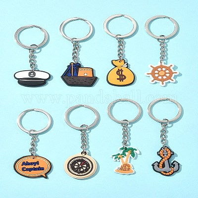 8шт 8 стиля мультяшный ПВХ брелок-подвеска KEYC-FS0001-07-1