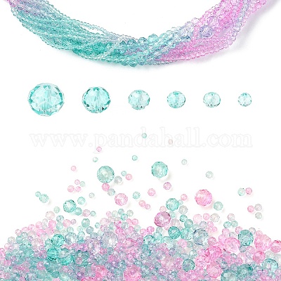 6 стиль градиент цвета прозрачные окрашенные стеклянные бусины нити DGLA-YW0001-28J-1