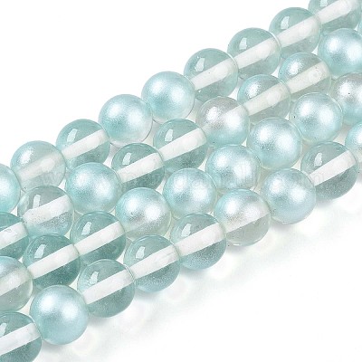 Запекание окрашенные прозрачные стеклянные бусины нити X1-DGLA-N011-8mm-05-1