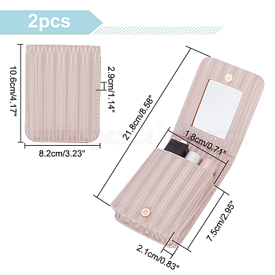 Футляр для губной помады из искусственной кожи с зеркалом CON-WH0088-51A-1