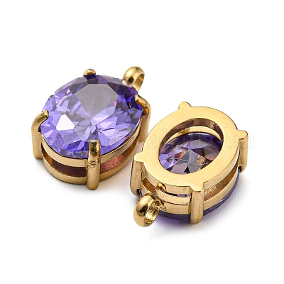 Подвески из нержавеющей стали 304 с микропаве из кубического циркония STAS-L022-160G-1