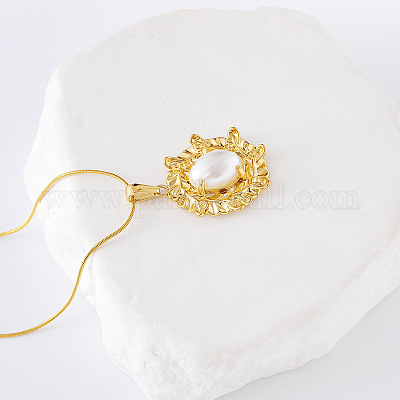 3 шт. французские винтажные ожерелья из нержавеющей стали с имитацией жемчуга в виде цветка для женщин LI4518-1