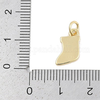 Рождественские латунные эмалевые подвески KK-Q028-71G-04-1