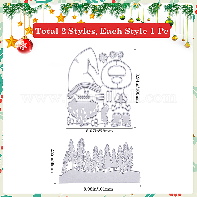 2 шт. 2 стиля рождественские трафареты для резки углеродистой стали FIND-GF0007-51-1