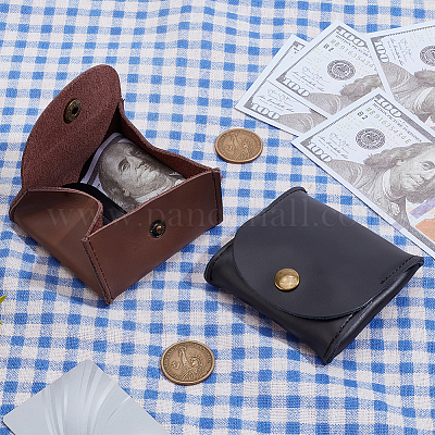 2 шт. 2-х цветные прямоугольные многоцелевые косметички из коровьей кожи AJEW-AN0007-40-1