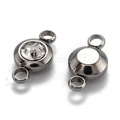 Плоские круглые звенья из нержавеющей стали 304 с кубическим цирконием STAS-P029-08-1