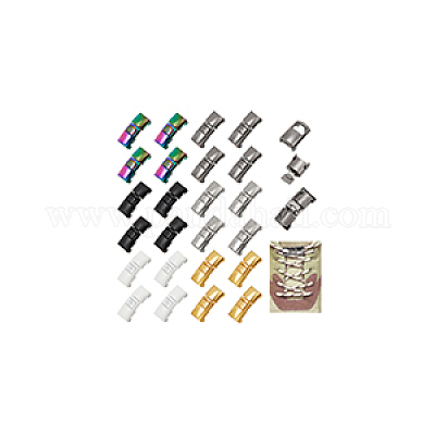 24 шт. 6-х цветные литые шнурки с пряжкой и замком FIND-NB0005-17-1