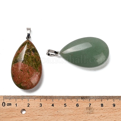 Подвески-капли из натуральной красной яшмы G-Z088-05P-1