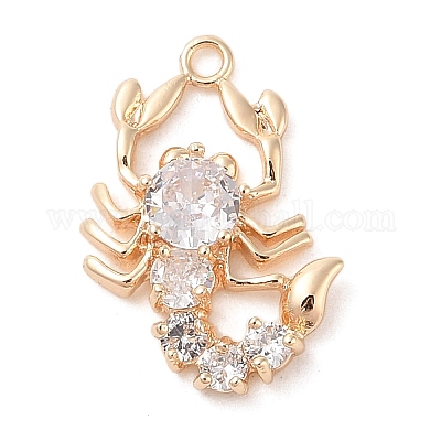 Подвески из прозрачного стекла с инкрустацией из латуни KK-S388-32G-1