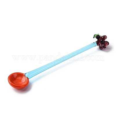 Стеклянные ложки для фруктов ручной работы AJEW-A067-01A-1