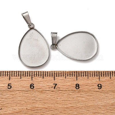 Оправы для подвесок из нержавеющей стали 304 в виде кабошонов STAS-D379-01B-P-1