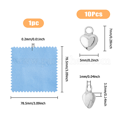 10 шт. 925 подвески из стерлингового серебра в форме сердца STER-FI0001-05-1