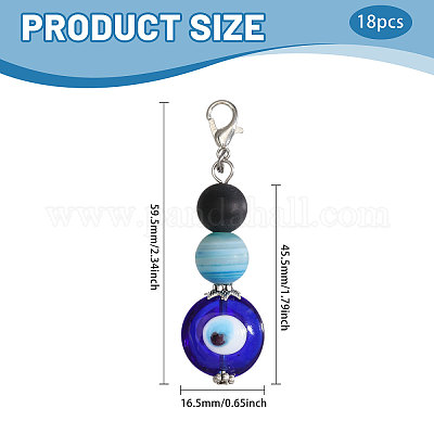 18 шт. бусина ручной работы от сглаза и подвеска из натурального черного агата HJEW-CA00078-1