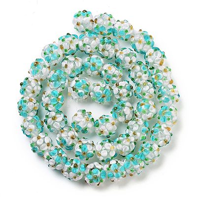 Бусы лэмпворк ручной работы LAMP-N021-015A-12-1