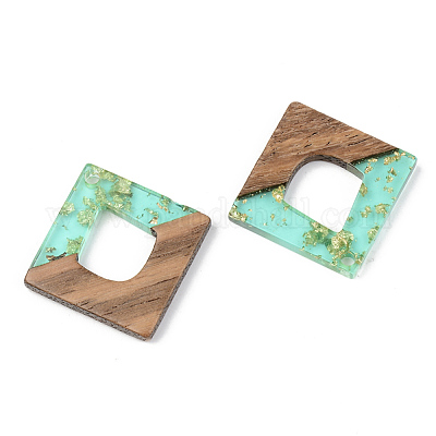 Подвески из прозрачной смолы и ореха RESI-S389-024A-B02-1