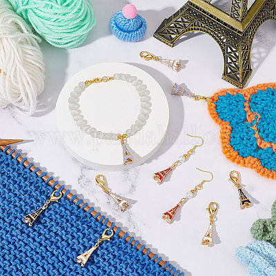 Сплав эмаль 3d кулон Эйфелева башня замки маркеры петель HJEW-PH01866-1