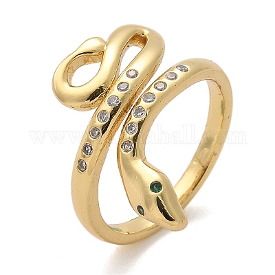 Латунные микро проложить пальцев кольца кубического циркония RJEW-C120-30C-G-1