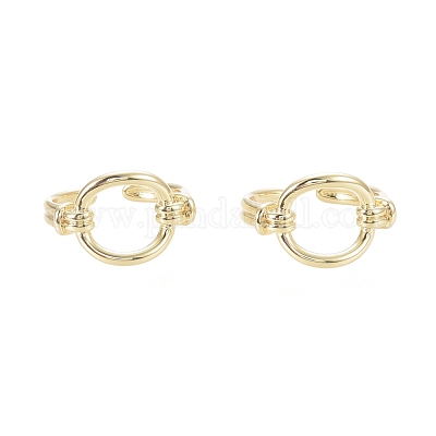 Латунь манжеты кольца RJEW-F103-01-G-1