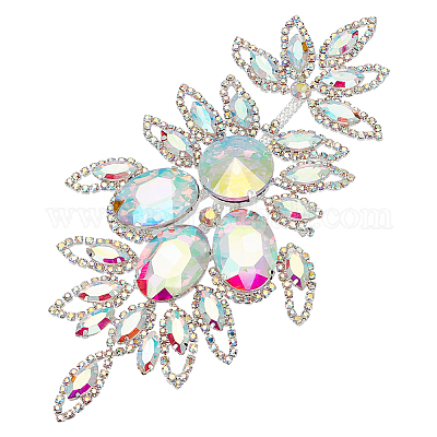 1шт аппликации из латуни со стразами DIY-FG0005-52A-1