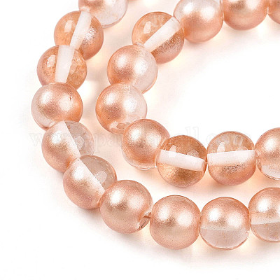 Запекание окрашенные прозрачные стеклянные бусины нити X1-DGLA-N011-10mm-04-1