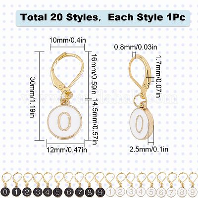 Маркеры фиксирующих стежков номер 0~9 HJEW-SC0001-38-1