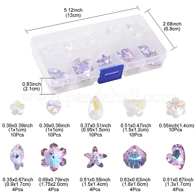 Подвески из гальванического стекла 70шт. GLAA-FS0001-57-1