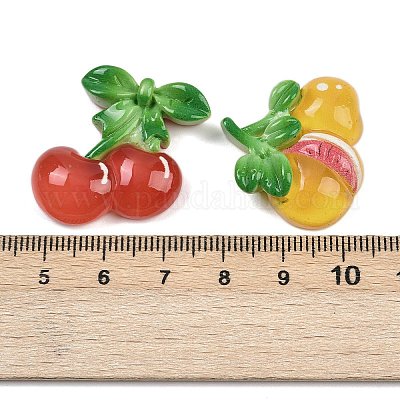 Кабошоны из непрозрачной смолы с фруктами CRES-A060-02-1